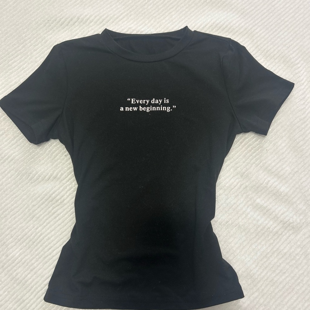SHEIN Black Motivational Tee